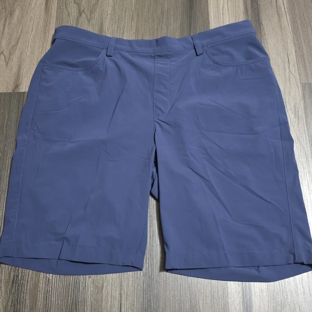 Greg Norman Men's Golf Shorts Size L Blue Nylon Stretch Active Performance